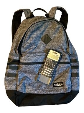adidas Gray and Black Logo Backpack